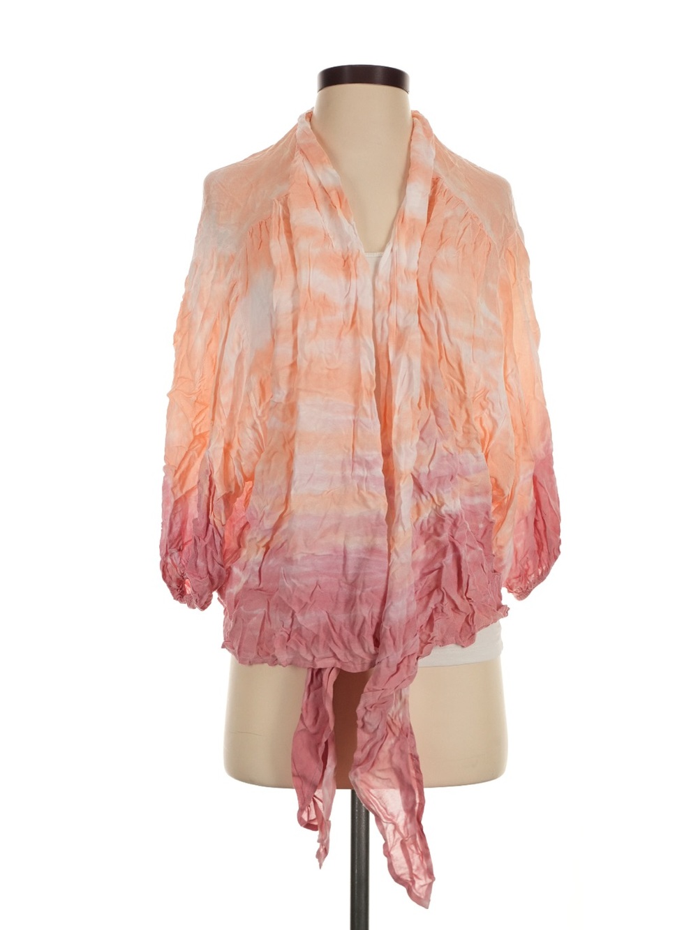 Young Fabulous & Broke Pink Orange Ombre Front Tie Cardigan coverup size S